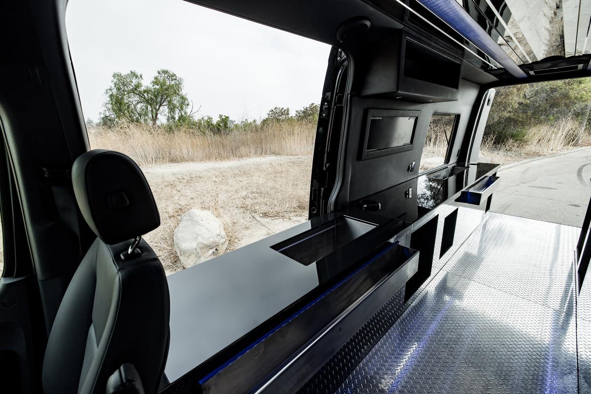 Mercedes-Benz Sprinter "Platinum Speakeasy" Rental in Los Angeles Thumbnail 